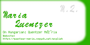 maria quentzer business card